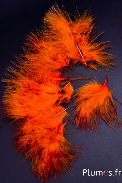 Maraboet-kalkoen-dons - 4-7 cm - bloedoranje